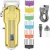 YHNNH Men's Professional Hair Clipper, Rechargeable Hair Clippers, Wireless and Adjustable, LCD Digital Display Hair Clipper.(Gold) view 1