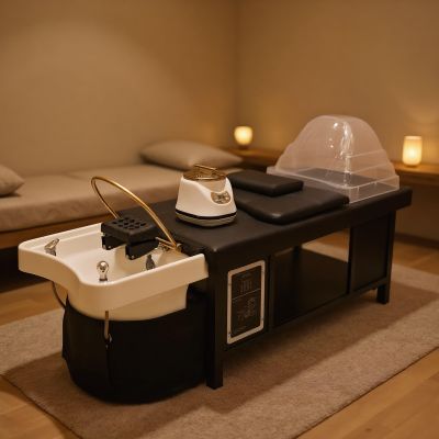 Multi-Functional Thai Shampoo Massage Bed with Smart Water Circulation, Fumigation Trio, Water Heater and Elegant Design for Salon Comfort, Beauty Bed for Barber Shop and Hair Salon