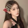 Cute And Funny Skull Halloween Hair Clip Accessory - Halloween Headwear(Black) view 2
