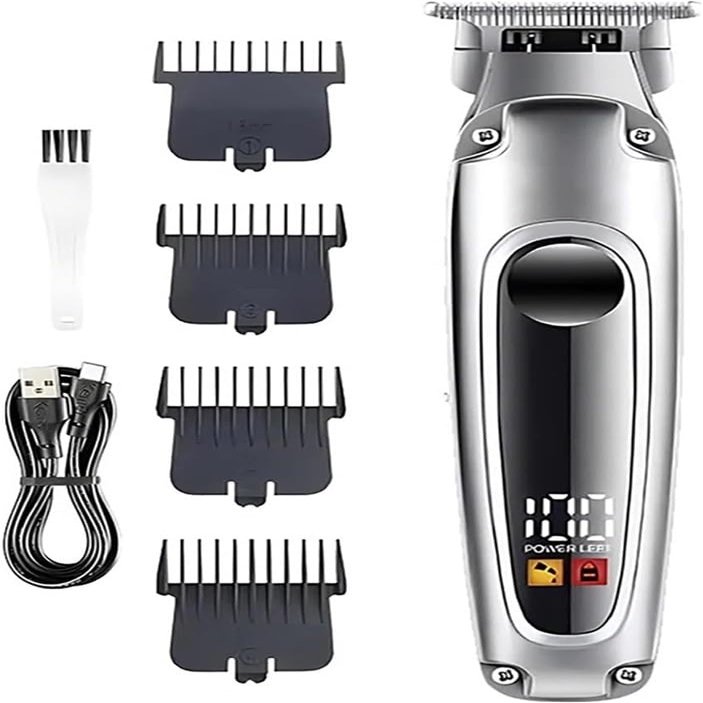 YHNNH Men's Professional Hair Clipper, Electric Hair Clipper, LCD Digital USB High-Power Trimmer