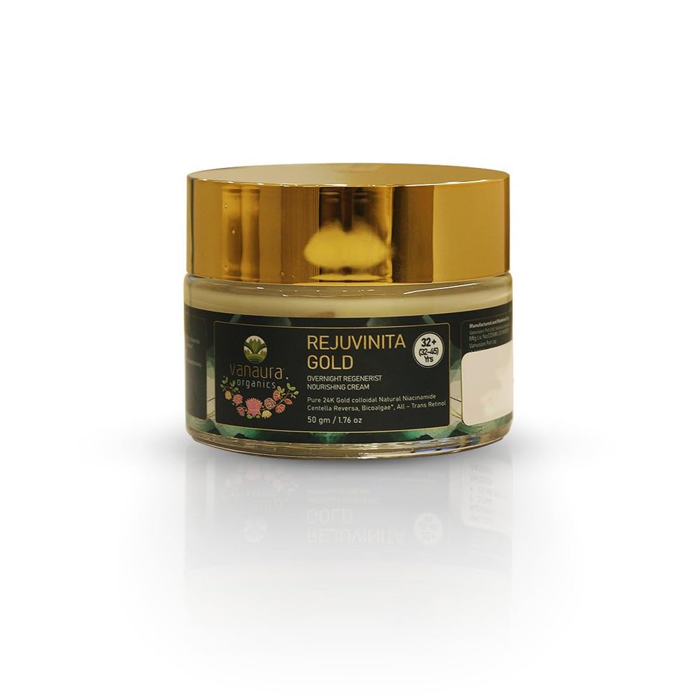 Reju,vinita Gold 32+ | Overnight Cream for Glowing Skin | Anti Ageing Night Cream for Women and Men | Pigmentation & Wrinkles | Tanning & Dullness | for 32-45 Age groups