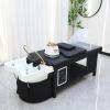Hair Washing Head Spa Stationary Massage Table with Water Cycle & Fumigation Salon Equipment for Beauty Head Spa Physical Therapy Massage, PU Leather