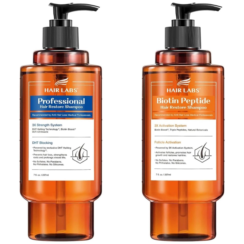Hair Labs Professional Strength Hair Restore Shampoo 7 Fl Oz & Hair Labs Biotin Peptide Hair Restore Shampoo 7 Fl Oz