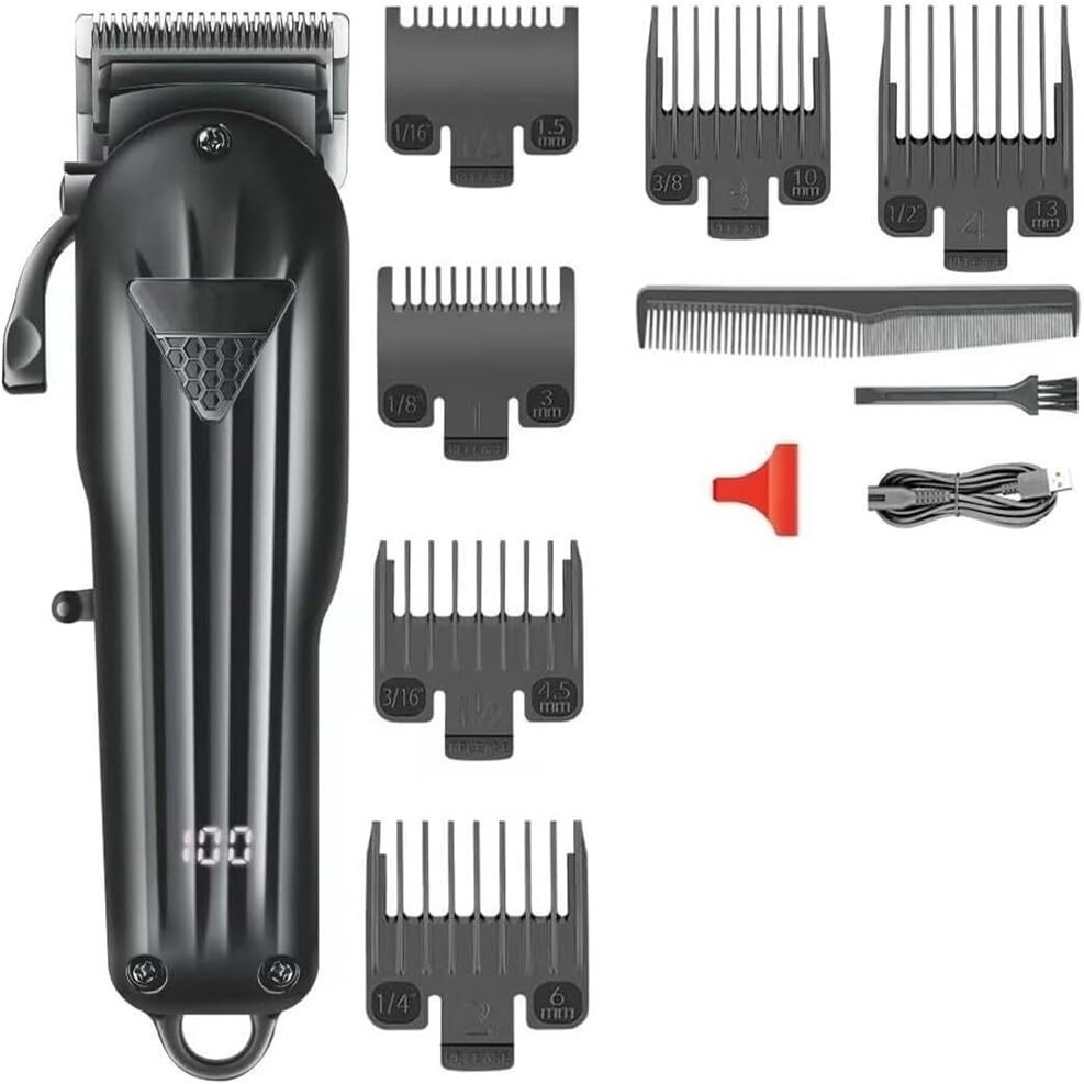 YHNNH Men's Professional Hair Clippers, Adjustable Wireless Rechargeable Hair Clippers, Electric Gradient Trimmer