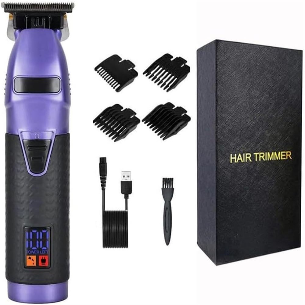 YHNNH EKHOU Professional Hair Clippers for Men, T9 Clipper Electric Trimmer Barber Shaver Beard 0mm Cutting Machine for(Purple)