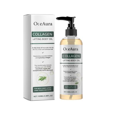 Collagen Lifting Body Oil with Hydrating Formula for Neck, Chest, Arms, Thighs, 3.38 Fl Oz, Silky Texture for Fresh and Luminous Skin