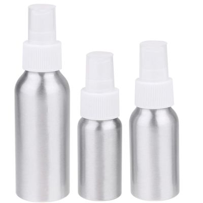 LOORGVEL Refillable Perfume Spray Nozzle Bottle 3pc Aluminum Travel Set