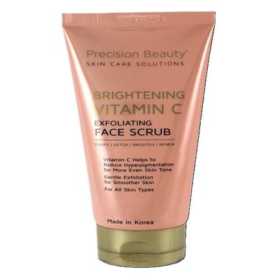 Precision Beauty Brightening Vitamin C Exfoliating Face Scrub, Gentle Skin Care Solution for All Skin Types 8oz