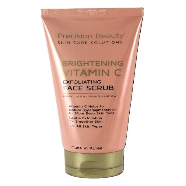 Precision Beauty Brightening Vitamin C Exfoliating Face Scrub, Gentle Skin Care Solution for All Skin Types 8oz