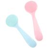 Baluue 2pcs Silicone Facial Cleansing Brush Soft Manual Exfoliator Deep Cleaning Pore Unclogging Tool for Makeup Removal and Smooth Skin Portable Home Face Scrubber Blue Pink view 1