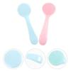 Baluue 2pcs Silicone Facial Cleansing Brush Soft Manual Exfoliator Deep Cleaning Pore Unclogging Tool for Makeup Removal and Smooth Skin Portable Home Face Scrubber Blue Pink view 2