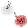 Baluue 2 Pcs Flower Shape Mesh Bath Balls Exfoliating Shower Sponges with Hanging Rope Soft Poufs in Pink and White for Body Scrubbing and Easy Drying view 1