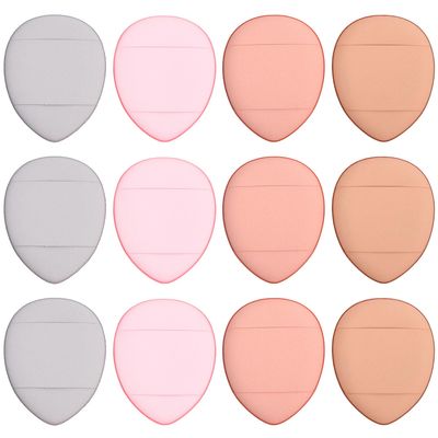 TEHAUX 12pcs Mini Makeup Blending Powder Puff Comfortable Finger Tip Cosmetic Sponges for Loose Powder and Foundation Application Portable Skin-friendly Suitable for Women