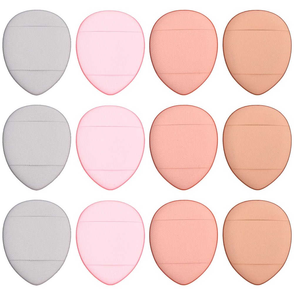 TEHAUX 12pcs Mini Makeup Blending Powder Puff Comfortable Finger Tip Cosmetic Sponges for Loose Powder and Foundation Application Portable Skin-friendly Suitable for Women