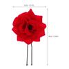 LOORGVEL 4pcs Red Rose Shaped Hairpins Velvet Wedding Headdress Bridal Hair Accessories for Bridesmaids Party Prom Headwear view 2