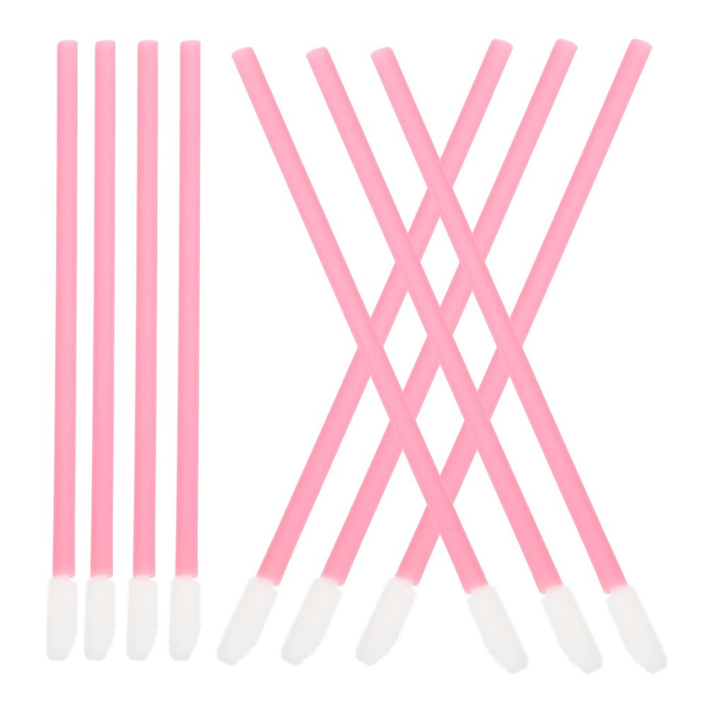 HAMPPLIES 100pcs Pink Lip Gloss Brushes Lipstick Applicators Soft Bristles Precise Makeup Tools for Lips and Eyelash Extensions Portable Beauty Accessories for Travel and Daily Use