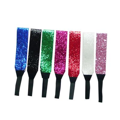 HOOTNEE 12pcs Sparkly Glitter Elastic Hair Bands for Women Bright Candy Color Sports Headbands for Running Yoga Workout Comfortable Non-slip Fashion Hair Accessories for Random Color