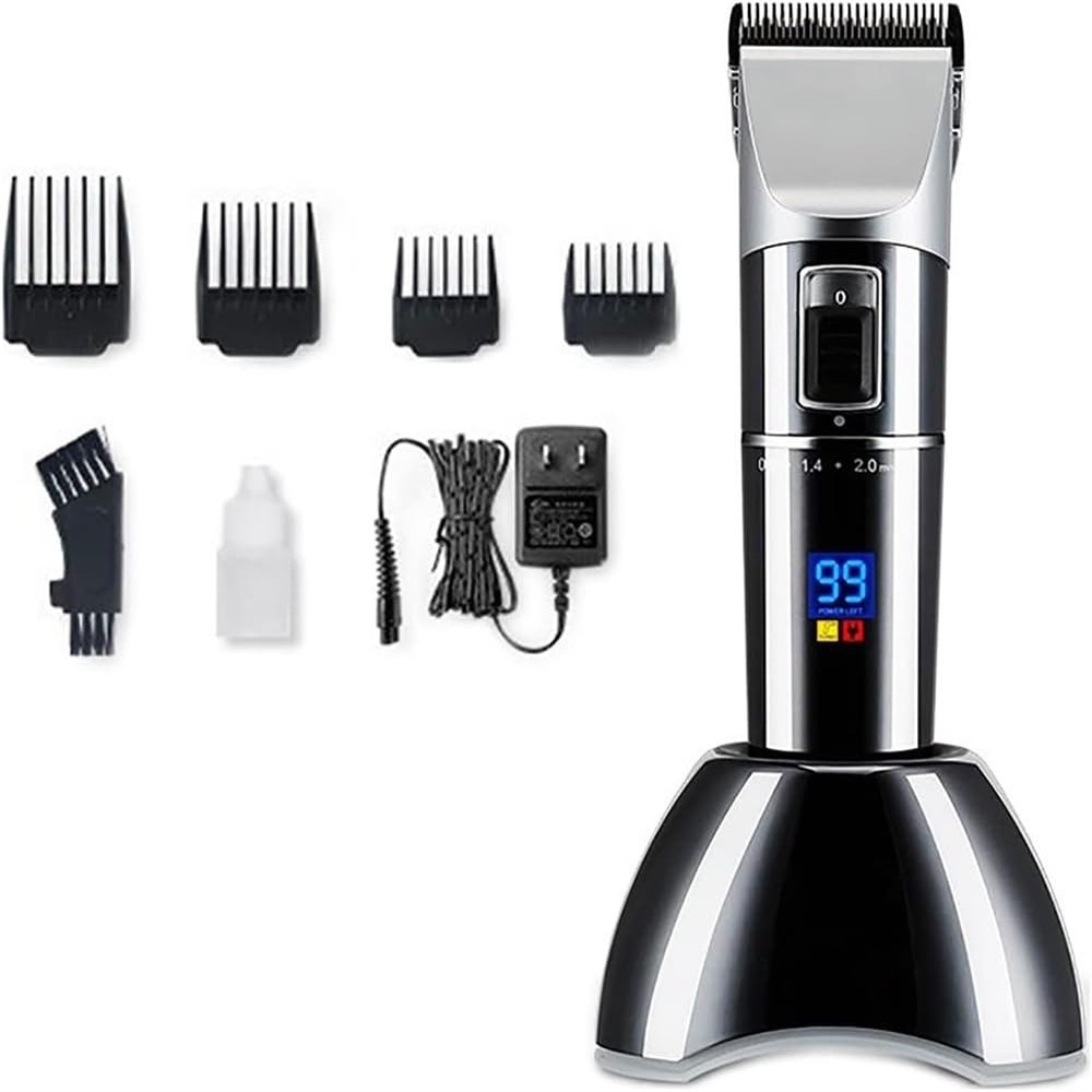 YHNNH Men's Professional Hair Clippers, Rechargeable Electric Clippers for Barbershops, Titanium Blade Hair Clippers