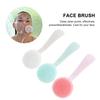 Cabilock 3pcs Silicone Facial Cleansing Brush for Deep Pore Cleaning Manual Soft Bristle Face Wash Tool with Long Handle for Blackhead Removal and Skin Care view 3