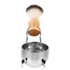 GRADENEVE Men Shaving Brush Set with Stainless Steel Bowl and Rack Lightweight Beard Softening Kit for Travel and Home Use Easy to Clean Grooming Tool with Retro Style Shaving Soap Bowl view 1