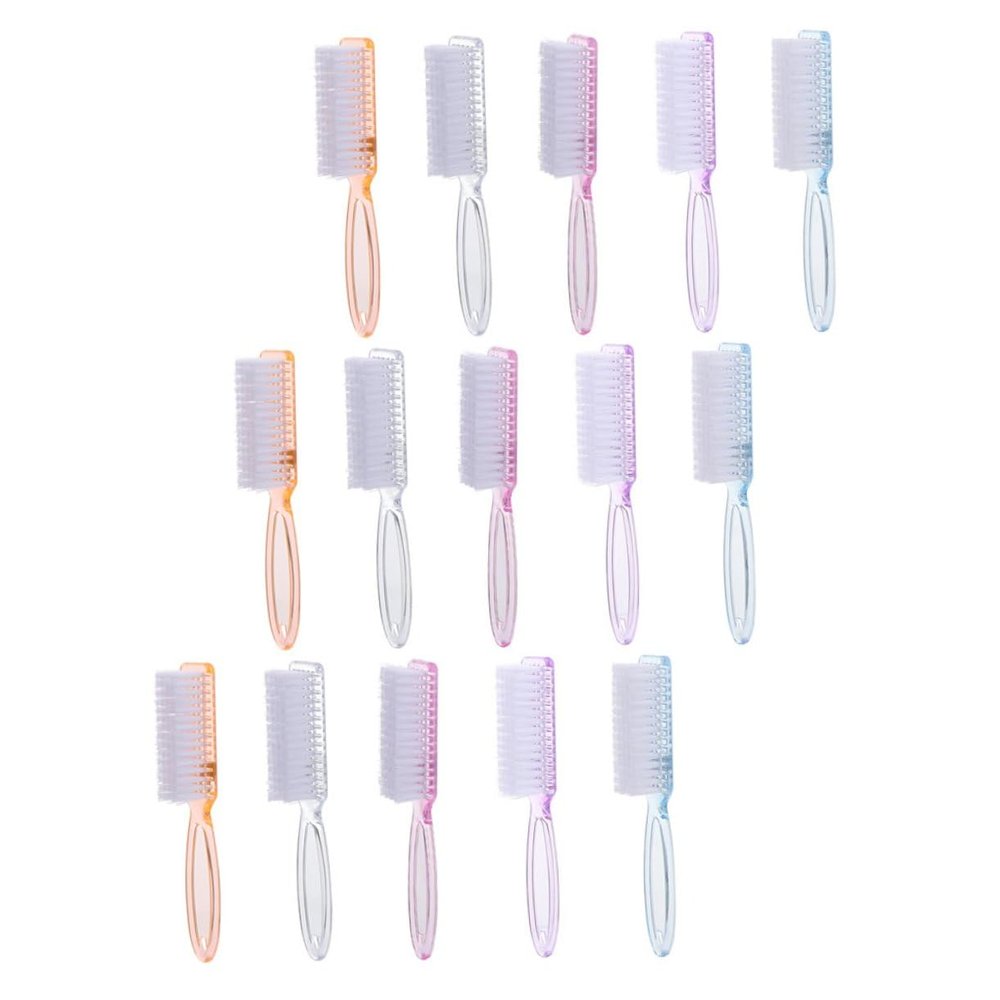 SOLUSTRE 15Pcs Handle Grip Nail Brushes for Fingernail and Toenail Cleaning Strong Bristles Gentle Skin Portable Hand Scrub Brushes with Hanging for Manicure Pedicure for Travel and Home