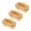 CTIRCHIU 3Pcs Professional Dual-sided Fingernail Brush Natural Beech Wood with Pig Bristles Multi-function Nail Cleaner for Home and Salon Use Gentle Daily Scrub for Hands and Toenails view 1