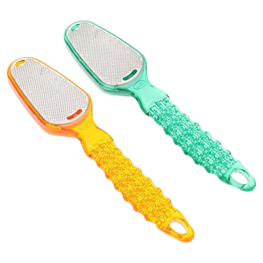 PRETYZOOM 2pcs Stainless Steel Foot Rasp Callus Remover Pedicure File Double-Sided Foot Care Tool for Hard Skin Removal Ergonomic Design for Men Women Elders