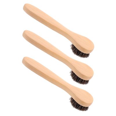 CTIRCHIU 3pcs Soft Bristle Facial Brush with Wood Handle for Men and Women Deep Cleansing Exfoliator Brush for Sensitive Skin for Travel and Daily Skincare