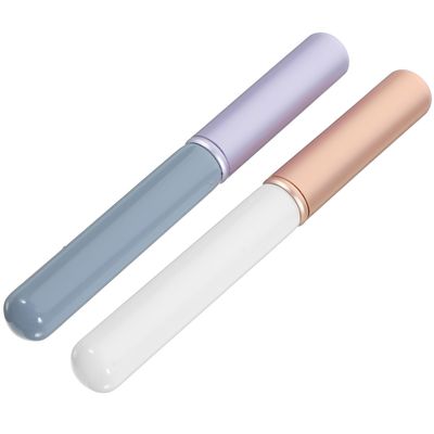 BIUDECO 2pcs Portable Mini Lip Brush with Cap Ergonomic Makeup Applicators for Women Versatile Lipstick and Eyeshadow Brush for Travel and Daily Use