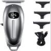 YHNNH Professional Hair Clippers for Men, Clipper All Metal Electric Cordless Trimmer 0mm Baldheaded T Blade Finish Haircut Machine view 1