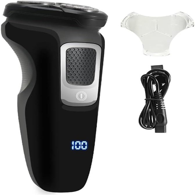 Men's Electric Full-Body Shaver, Washable and Rechargeable, Suitable for Beard Trimming, Wet and Dry Use.