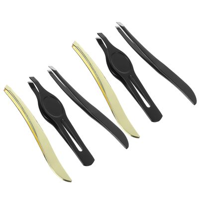 Gogogmee Stainless Steel Mini Eyebrow Tweezers Ergonomic Lightweight Eyebrow Makeup Tools for Precise Grooming and Personal Use Portable Black Clips
