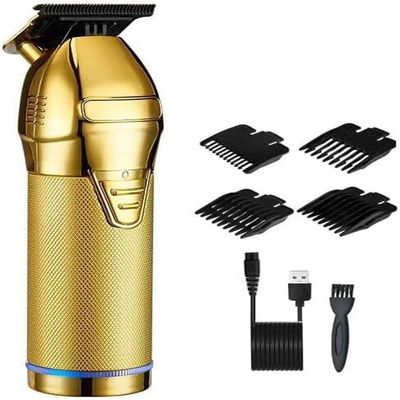 YHNNH Men's Professional Hair Clipper, Rechargeable Cordless Hair Clipper for Barbers, Powerful Motor, Easy Haircuts and Beard Trimming.(Gold)