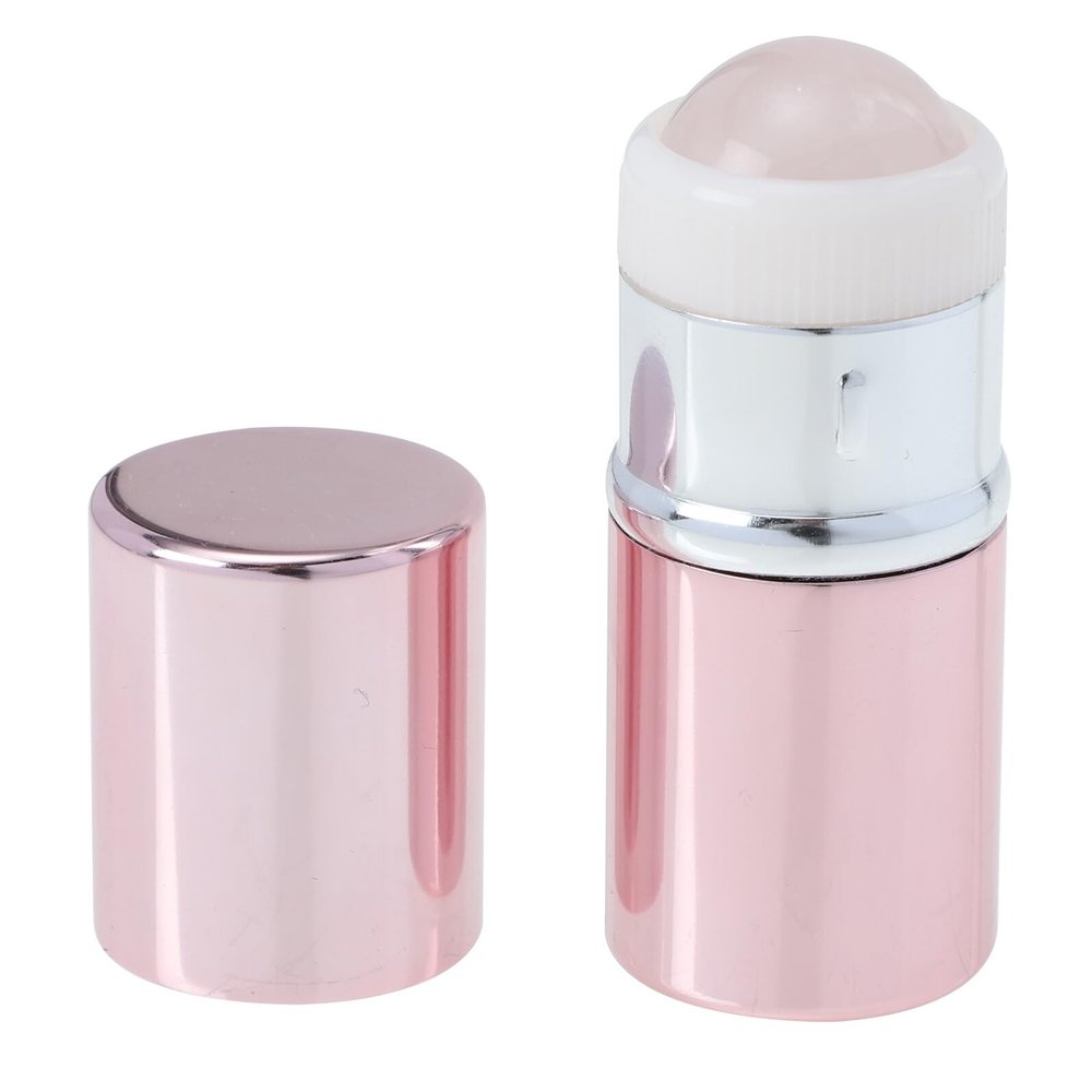 LOORGVEL Portable Pink Jade Ball Face Roller Facial Massager for Ladies Compact Lightweight Beauty Globe Tool for Tightening Skin Reducing Wrinkles Puffiness and Stimulating Collagen Face