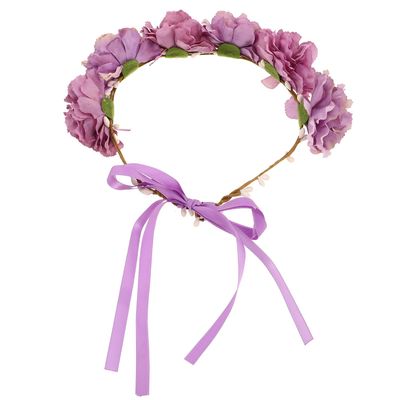 GALPADA Bohemian Floral Headband for Women Beach Peony Hair Accessory Romantic Brides Photoshoot Party Hairband with Delicate Fake Flower Decoration