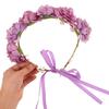 GALPADA Bohemian Floral Headband for Women Beach Peony Hair Accessory Romantic Brides Photoshoot Party Hairband with Delicate Fake Flower Decoration view 3