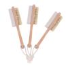 GETAJGHSD 3pcs Double-Sided Foot Brush with Wooden Handle for Shower One Pumice Stone and Bristles Foot Care Tool for Dead Skin Removal view 1