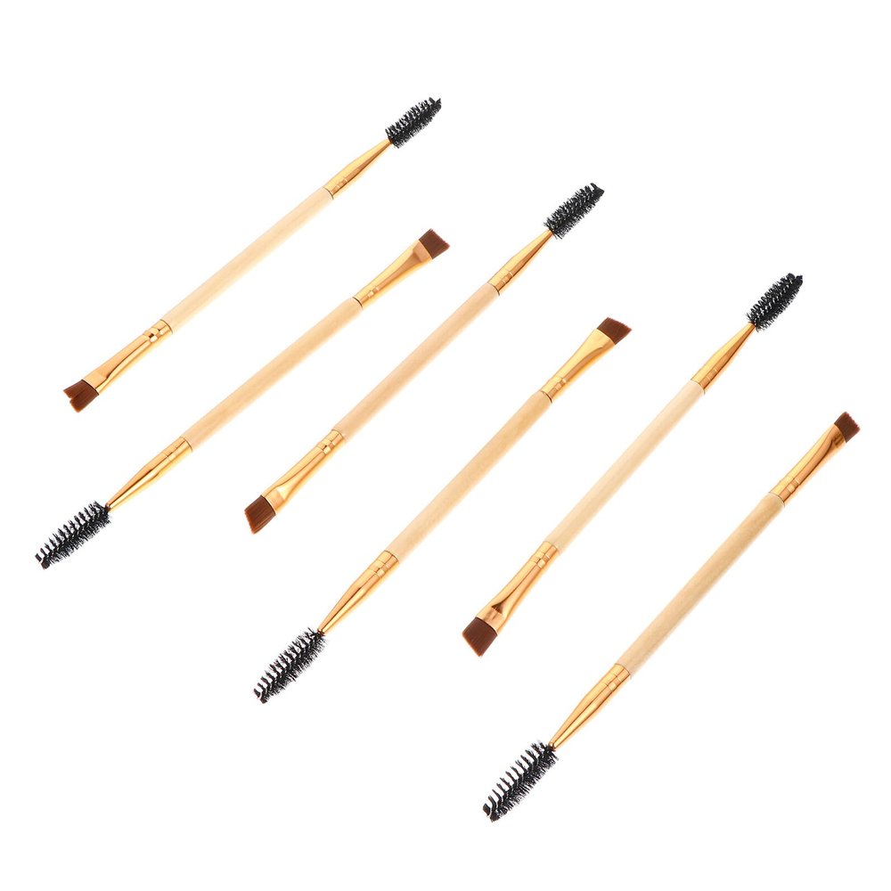 SOLUSTRE 6Pcs Double Ended Eyebrow and Eyelash Brush Portable Lash Curler Kit for Precise Makeup Application Multi-functional Brow Grooming Tool Comfortable Elastic Bristles for Defined