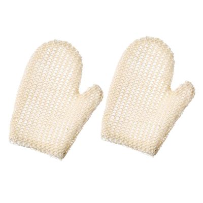 LOORGVEL 2pcs Natural Sisal Bath Gloves Exfoliating Mitts Body Scrubber for Deep Cleansing Shower Use Skin-friendly Woven Texture for Smooth Soft Healthy Skin for Back Neck Shoulder