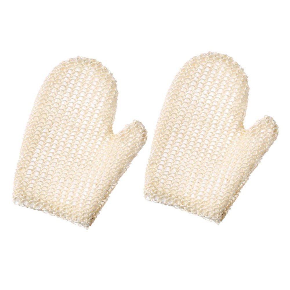 LOORGVEL 2pcs Natural Sisal Bath Gloves Exfoliating Mitts Body Scrubber for Deep Cleansing Shower Use Skin-friendly Woven Texture for Smooth Soft Healthy Skin for Back Neck Shoulder