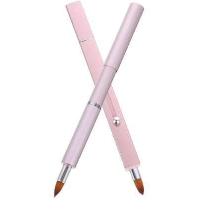 Cabilock 2pcs Retractable Double-head Lip Brush for Women Portable Nylon Lipstick and Gloss Applicator Soft Flexible Bristles for Smooth Makeup Application Compact Travel-friendly Lip
