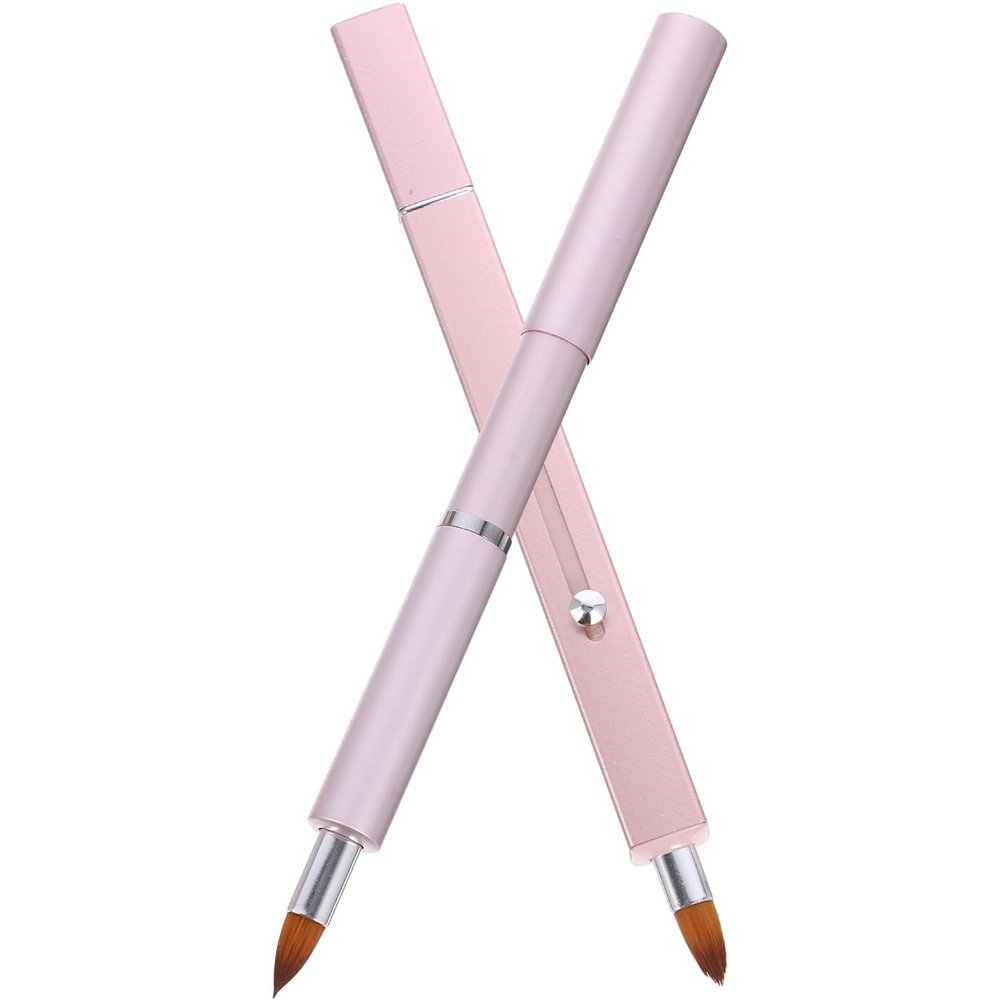 Cabilock 2pcs Retractable Double-head Lip Brush for Women Portable Nylon Lipstick and Gloss Applicator Soft Flexible Bristles for Smooth Makeup Application Compact Travel-friendly Lip