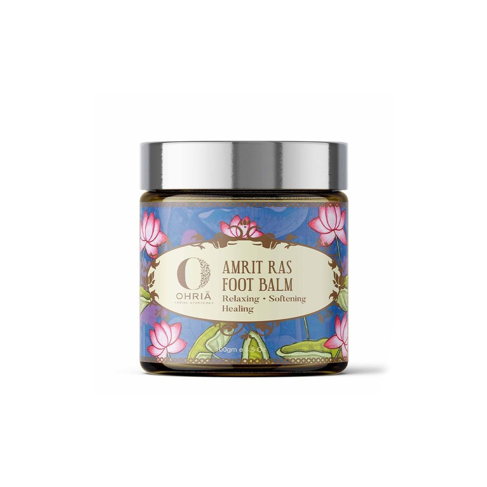 Ayurveda Amrit Ras Foot Balm Cream for Cracked Heals | Relaxing, Healing Foot Care | Softens Cracked Heels | Infused with Sesame, Almond, Essential Oils for Relaxation| For Men & Women- 100g