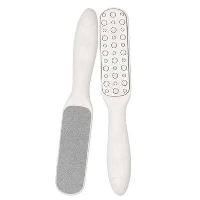 Cabilock 2 Pcs Stainless Steel Pedicure File Double Sided Callus Remover Foot Scrubber Rasp for Dead Skin Exfoliating Hard Skin Heel Grater White