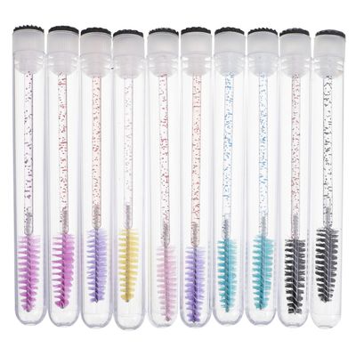 SHERCHPRY 30pcs Disposable Mascara Wands with Tubes Lightweight Eyelash Brush Applicators Spiral Head for Eyelash Extensions and Makeup Travel Use Random Color