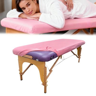 32" Wide Massage Table Cover|100% PU,Massage Table Cover Protector|Wipeable, Reusable & Waterproof Vinyl Massage Table Cover for Square Massage Tables(Pink,80cm,1Pack