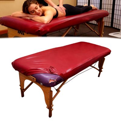 32" Wide Massage Table Cover|100% PU,Massage Table Cover Protector|Wipeable, Reusable & Waterproof Vinyl Massage Table Cover for Square Massage Tables(Dark Red,80cm,1Pack