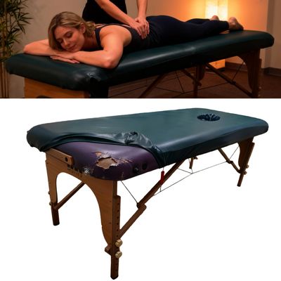 Yoquare 28 Inches Wide Vinyl Massage Table Cover with Face Hole | 100% PU Massage Table Cover Protector | Wipeable, Reusable & Waterproof Vinyl Cover for Square Massage Tables Dark Blue,70cm,1Pack