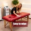 32 Inches Wide Vinyl Massage Table Cover with Face Hole | 100% PU Massage Table Cover Protector | Wipeable, Reusable & Waterproof Vinyl Cover for Square Massage Tables Dark Red,80cm,1Pack view 3