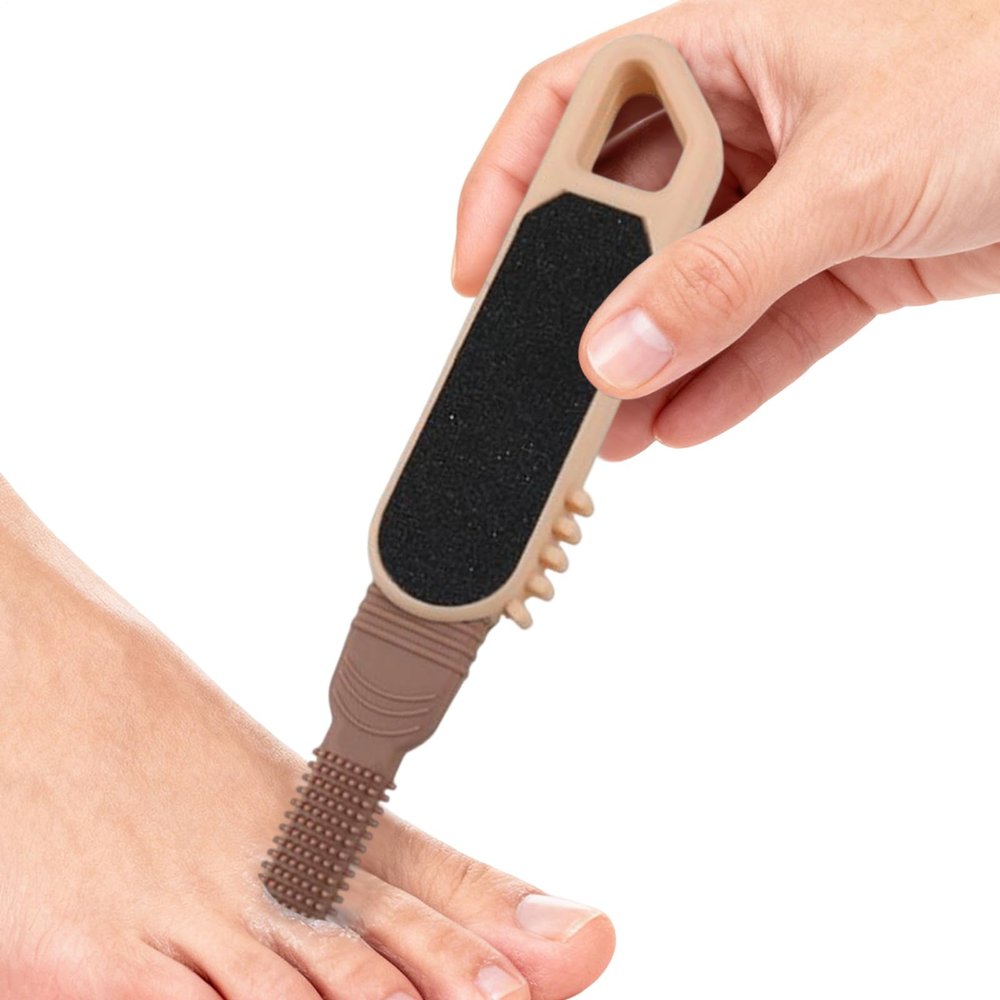 Callus Remover for Feet,Silicone Pedicure Tools Non-Slip Handle - Foot Scraper for Callus Removal - for Hard Cracked Heels Corns Wet Dry Peeling Men Women Seniors Home Travel Shower Bath